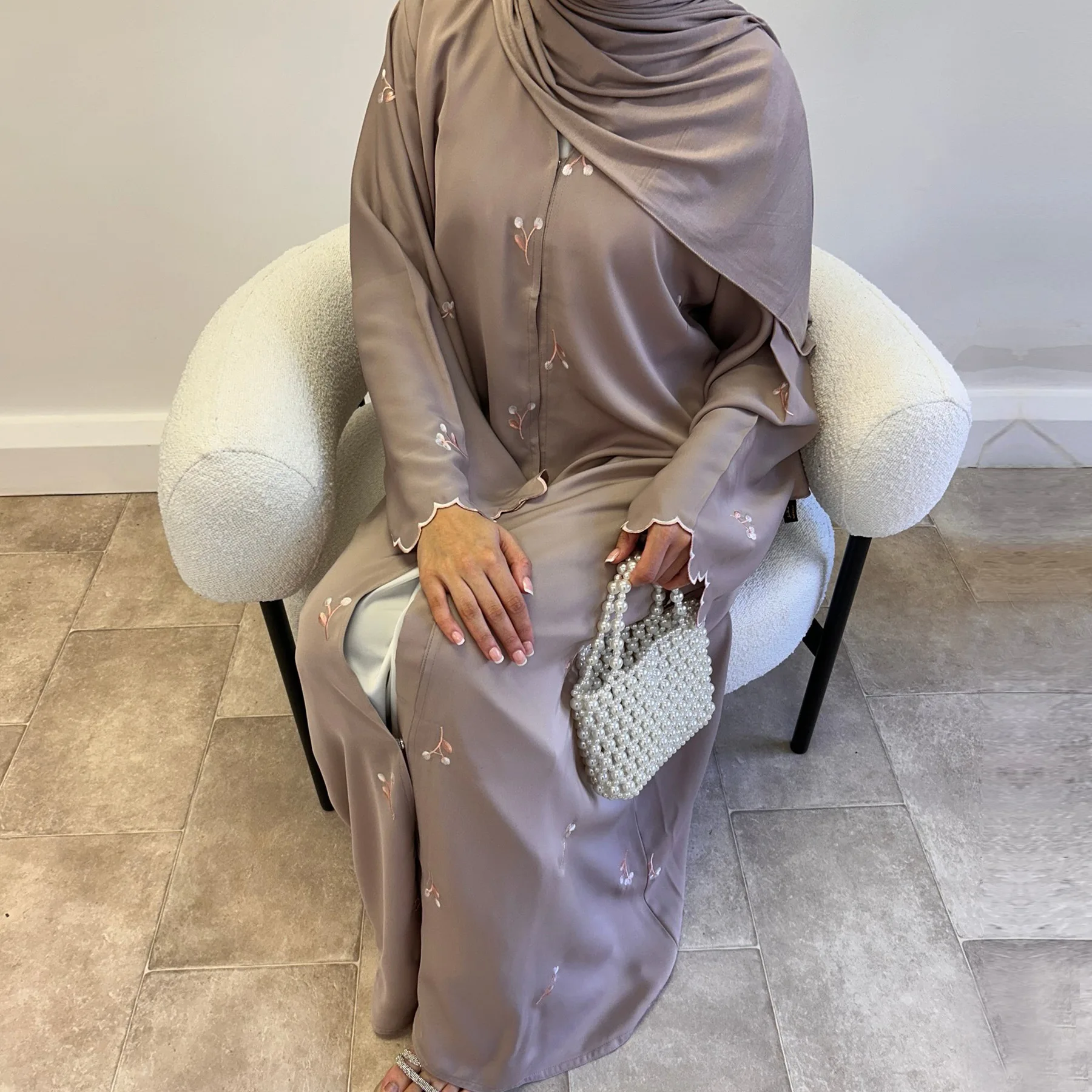 Embroidery Kaftan - Abaya Feminina Bordada para o Eid,