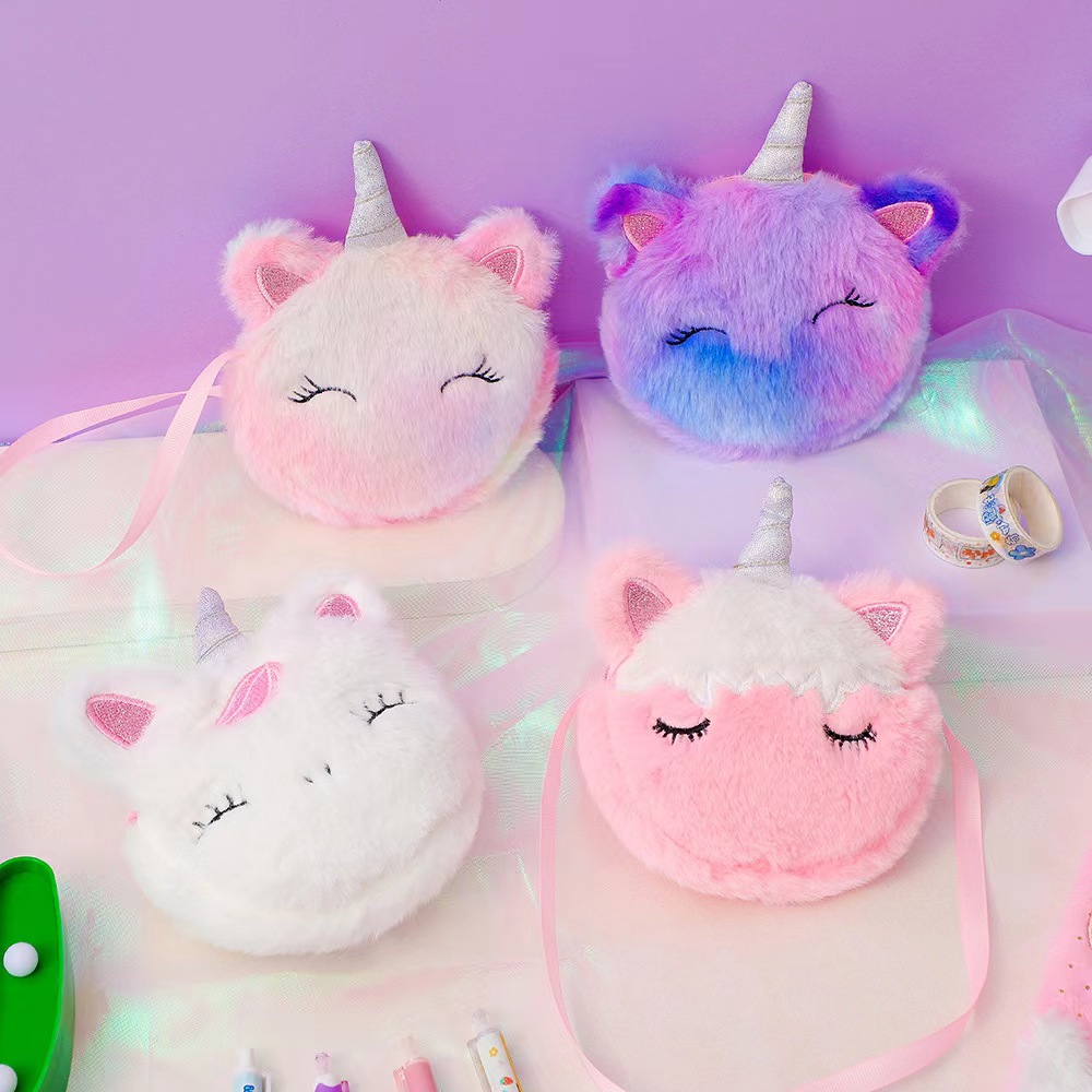 Embroidery Unicorn - Bolsa de Ombro de Pelúcia para