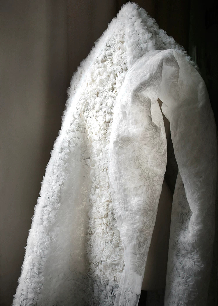 Embroidery Net Fabric - Tecido de renda micro transparente com