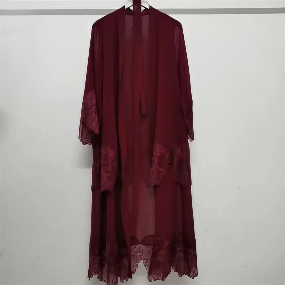 Embroidery Kaftan - Mulheres muçulmanas bordado maxi vestido eid