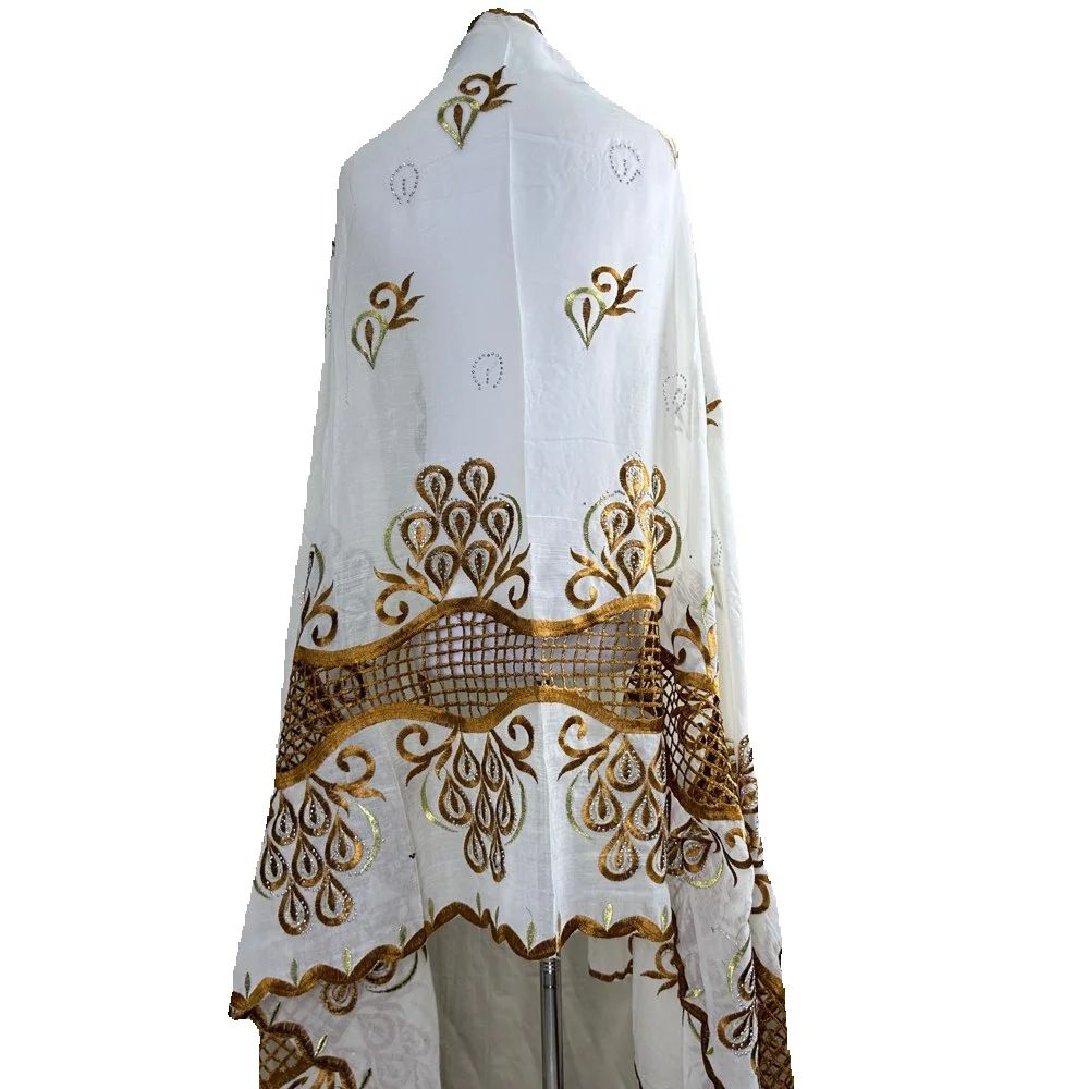 Embroidery Pashmina - 2026 Lenço Turbante Muçulmano Africano Feminino,