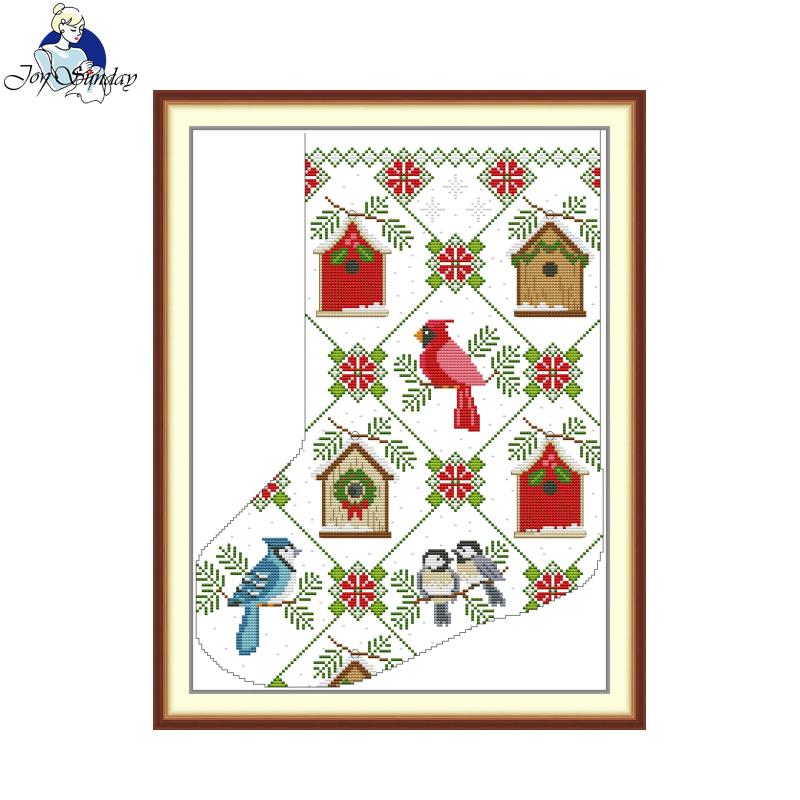 Embroidery Xmas Stocking - Kit de Ponto Cruz Joy Sunday