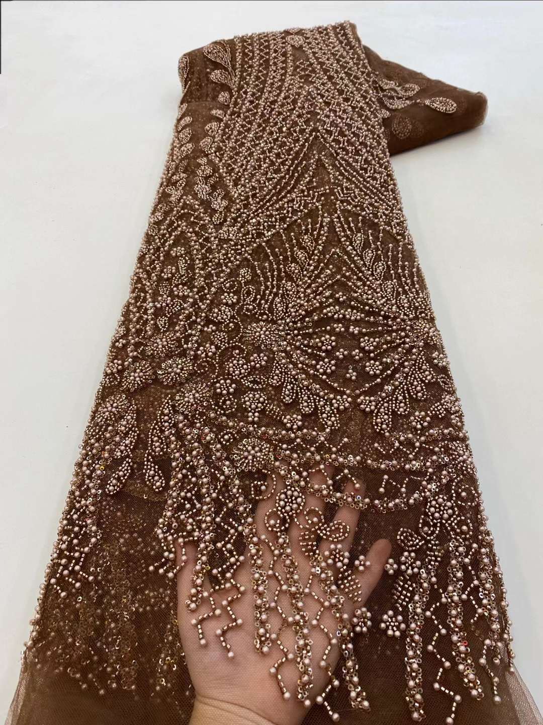 Embroidery Net Fabric - Tecido de renda bordado com lantejoulas