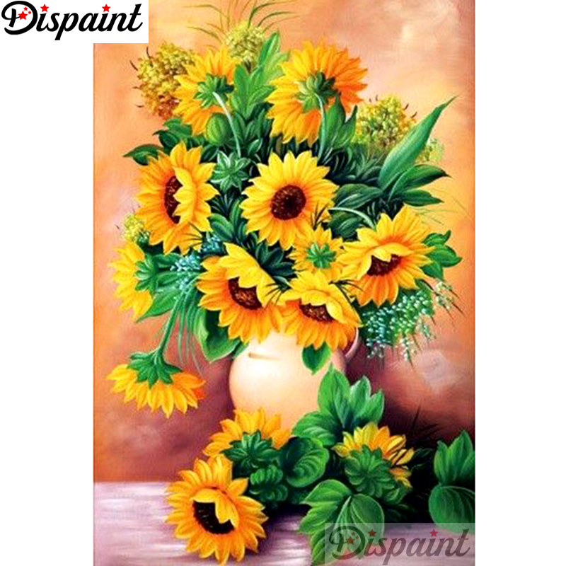 Embroidery Yellow Flower - Despaint completo quadrado/broca redonda 5d diy