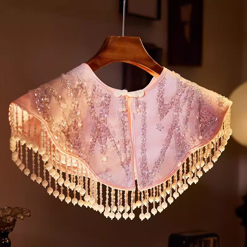 Embroidery Pashmina - Primavera verão feminino bordado luxo pérola