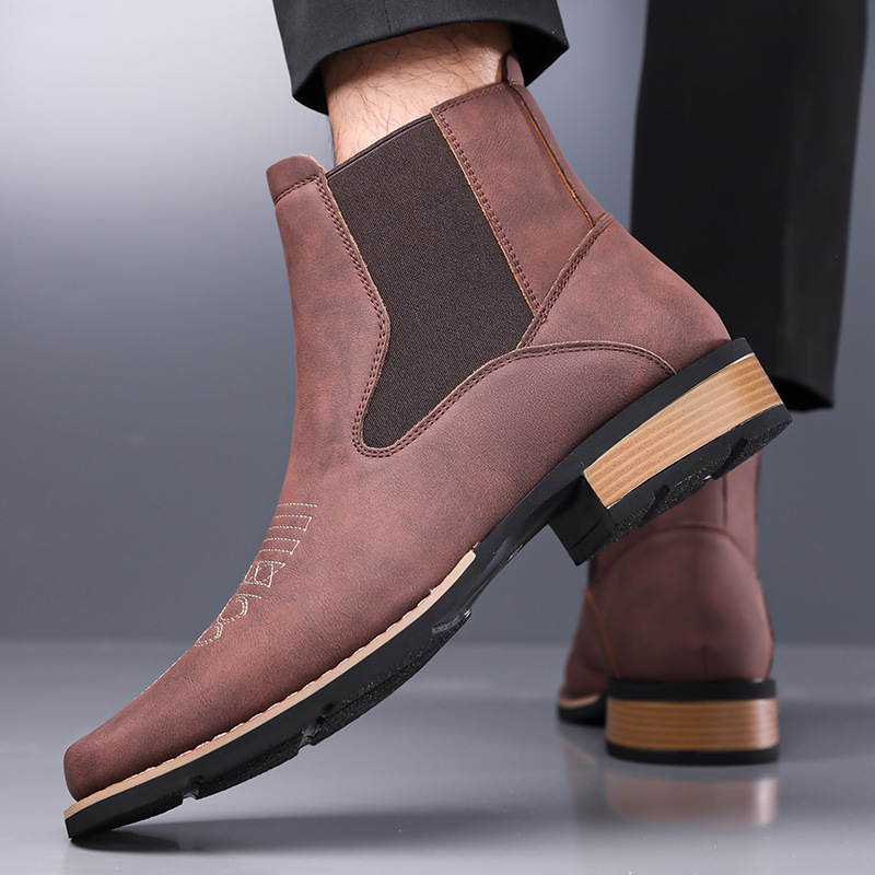 Embroidery On Leather - Botas Chelsea Masculinas de Alta Qualidade,