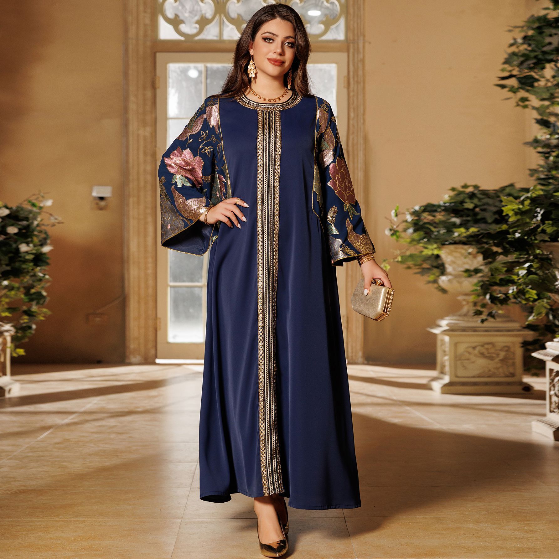 Eid muçulmano vestido de festa - Embroidery Kaftan avaliação e preço