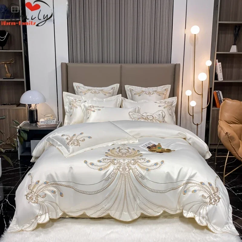 Luxo Ouro Pena Bordado Bedding - Embroidery Pashmina avaliação e preço