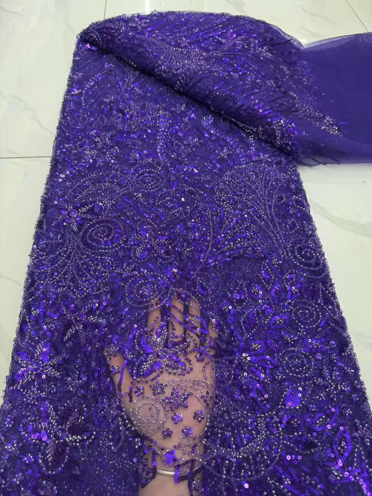 Tecido africano de luxo com bo - Embroidery Net Fabric avaliação e preço