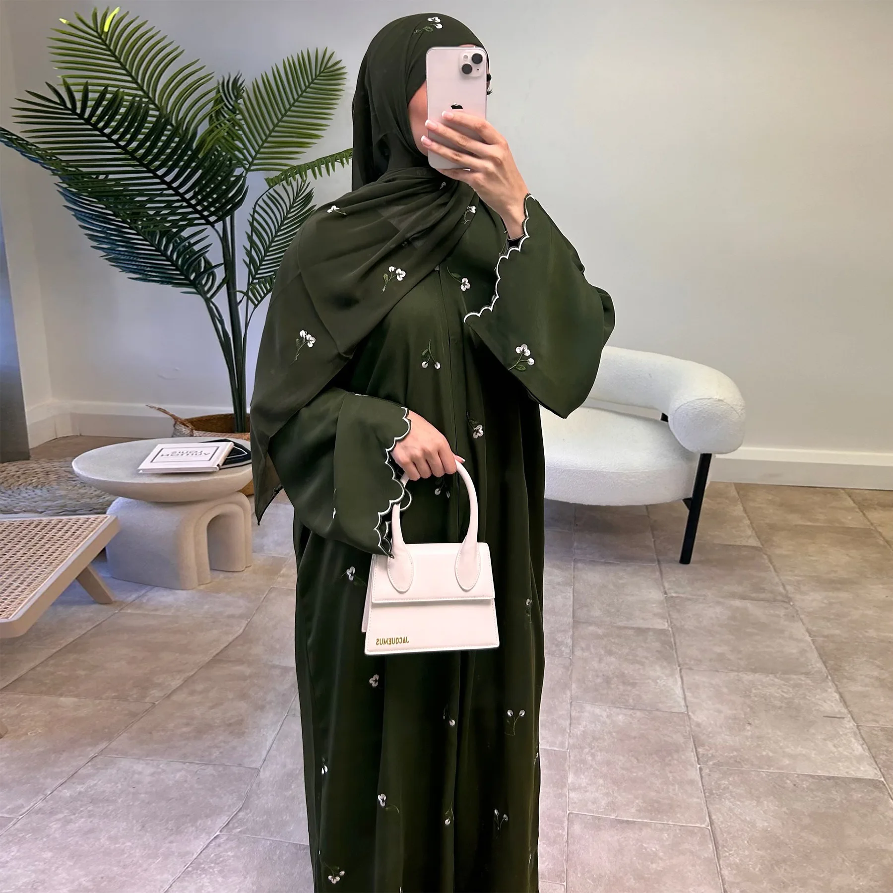 Abaya Feminina Bordada para o  - Embroidery Kaftan avaliação e preço
