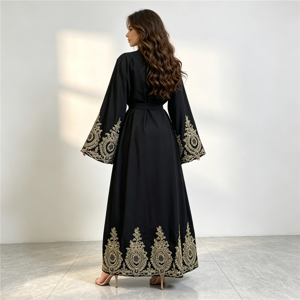 Nova Abaya Dubai Luxuosa, Kimo - Embroidery Kaftan avaliação e preço