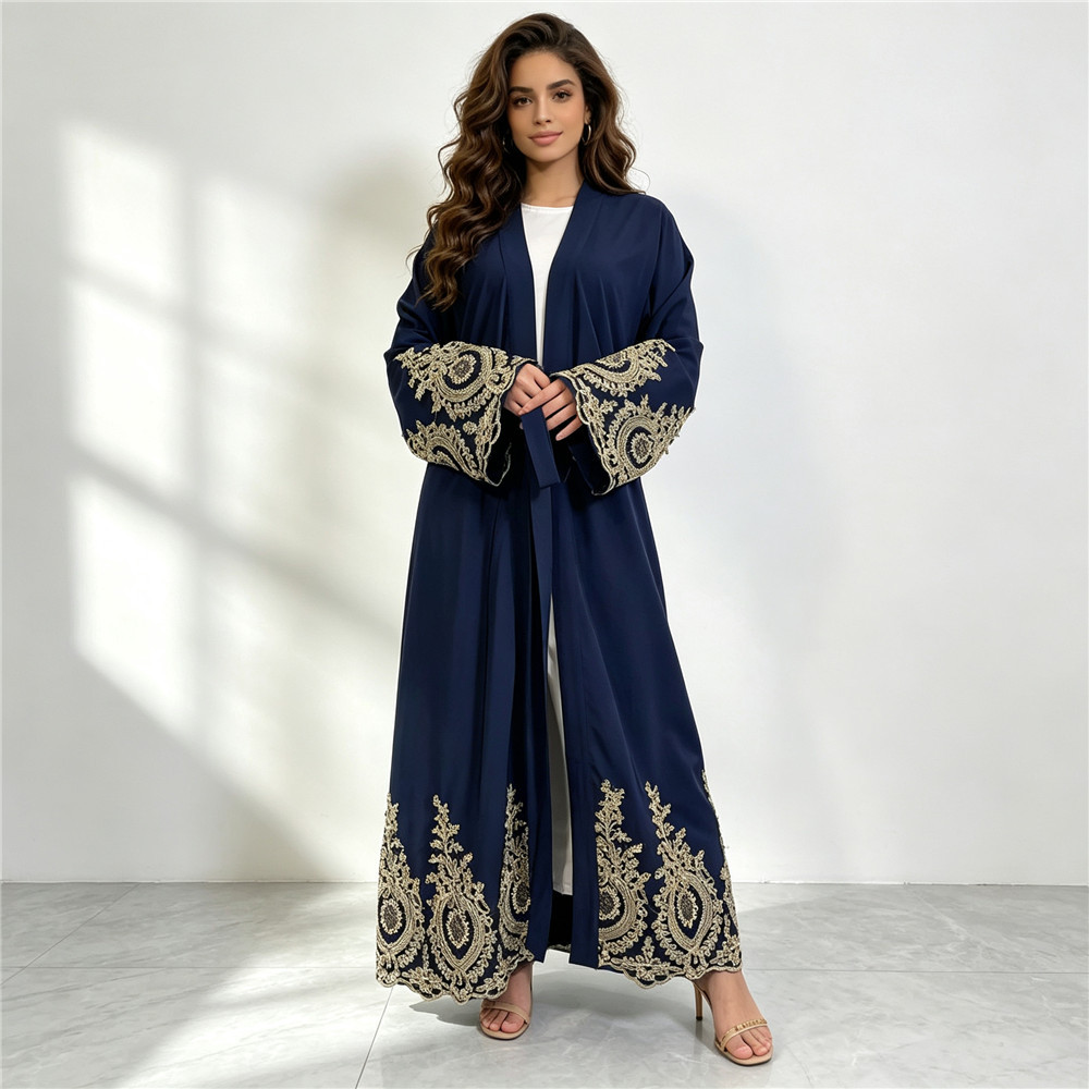 Nova Abaya Dubai Luxuosa, Kimo - Embroidery Kaftan avaliação e preço