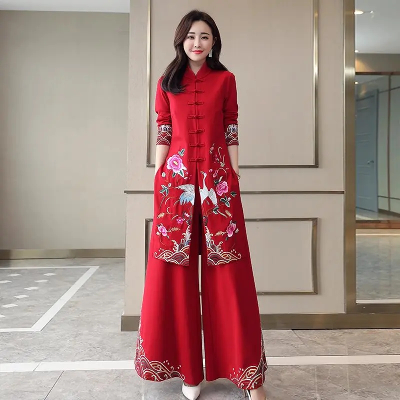 Longo estilo étnico cheongsam  - Embroidery Youtube avaliação e preço