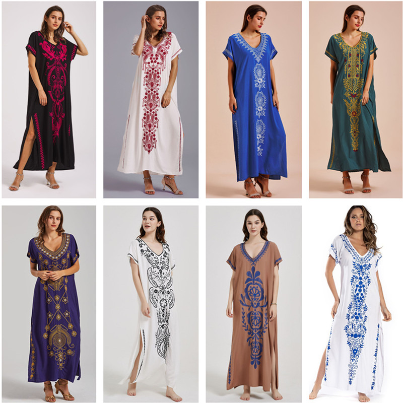 Cobertura de maiô bordado com  - Embroidery Kaftan avaliação e preço