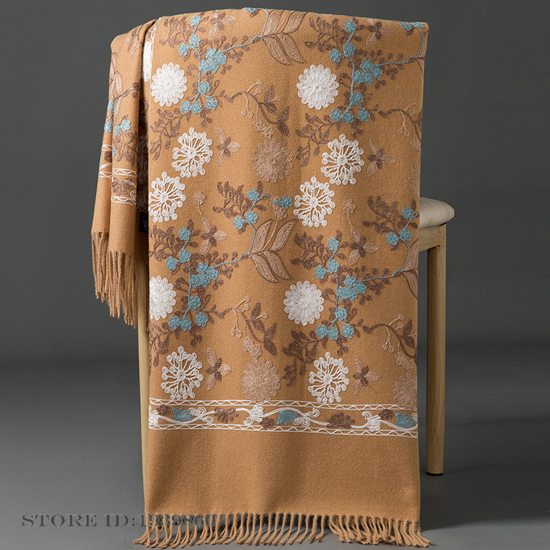Cachecol Feminino de Caxemira  - Embroidery Pashmina avaliação e preço