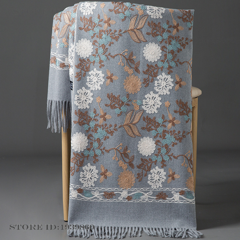 Cachecol Feminino de Caxemira  - Embroidery Pashmina avaliação e preço