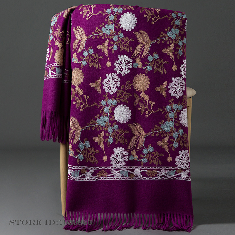 Cachecol Feminino de Caxemira  - Embroidery Pashmina avaliação e preço