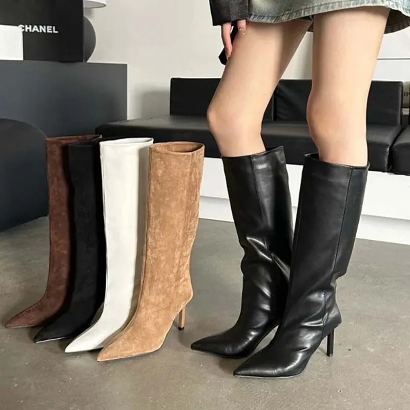 Mulheres de luxo botas longas  - Embroidery Designer avaliação e preço