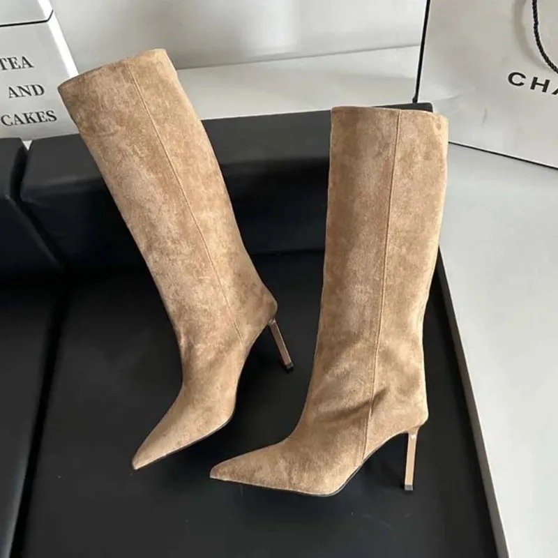 Mulheres de luxo botas longas  - Embroidery Designer avaliação e preço