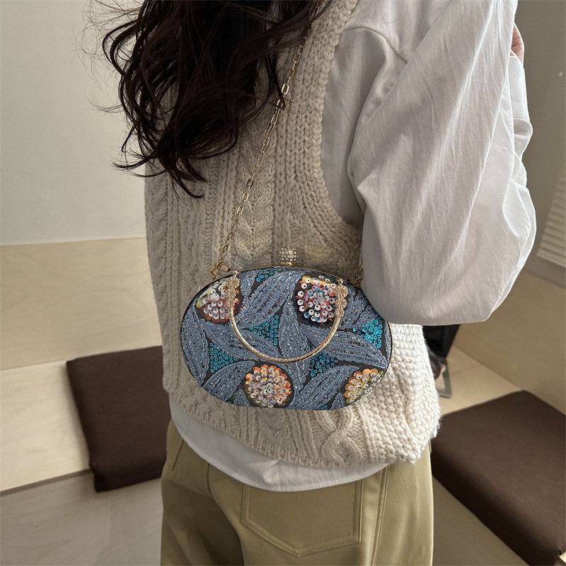 Bolsa de ombro retrô com borda - Embroidery Yellow Flower avaliação e preço
