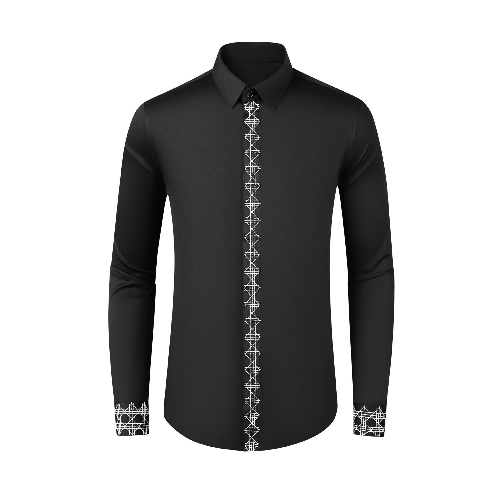 Top masculino bordado em malha - Embroidery On Black Shirt avaliação e preço