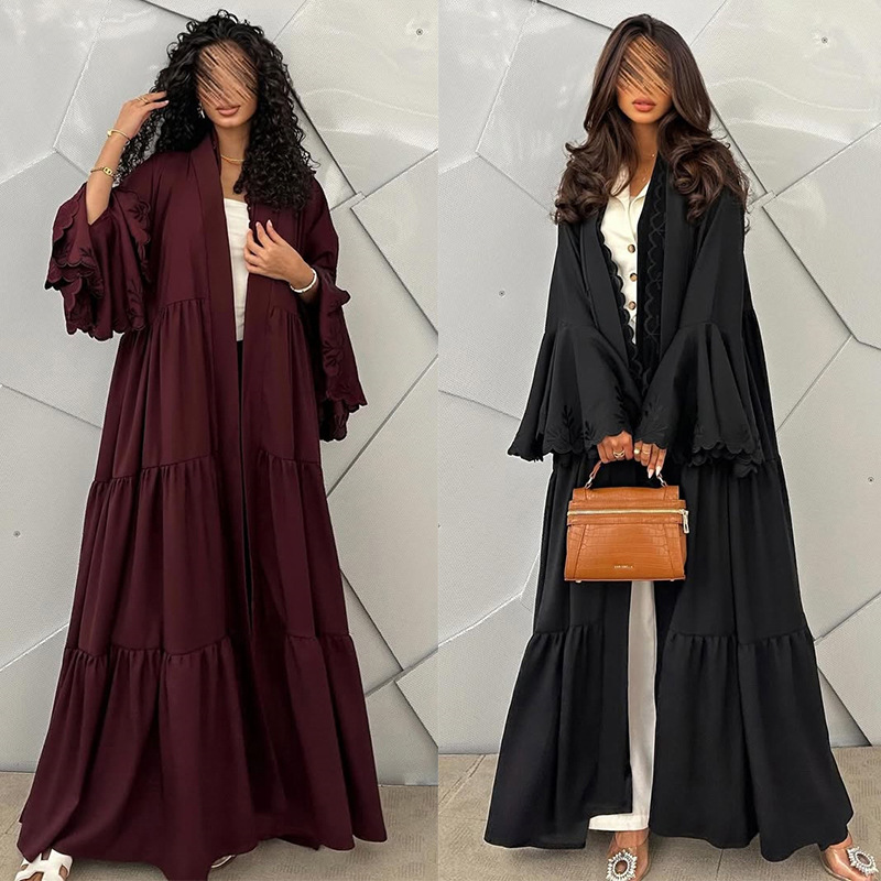 Vestido hijab muçulmano femini - Embroidery Kaftan avaliação e preço