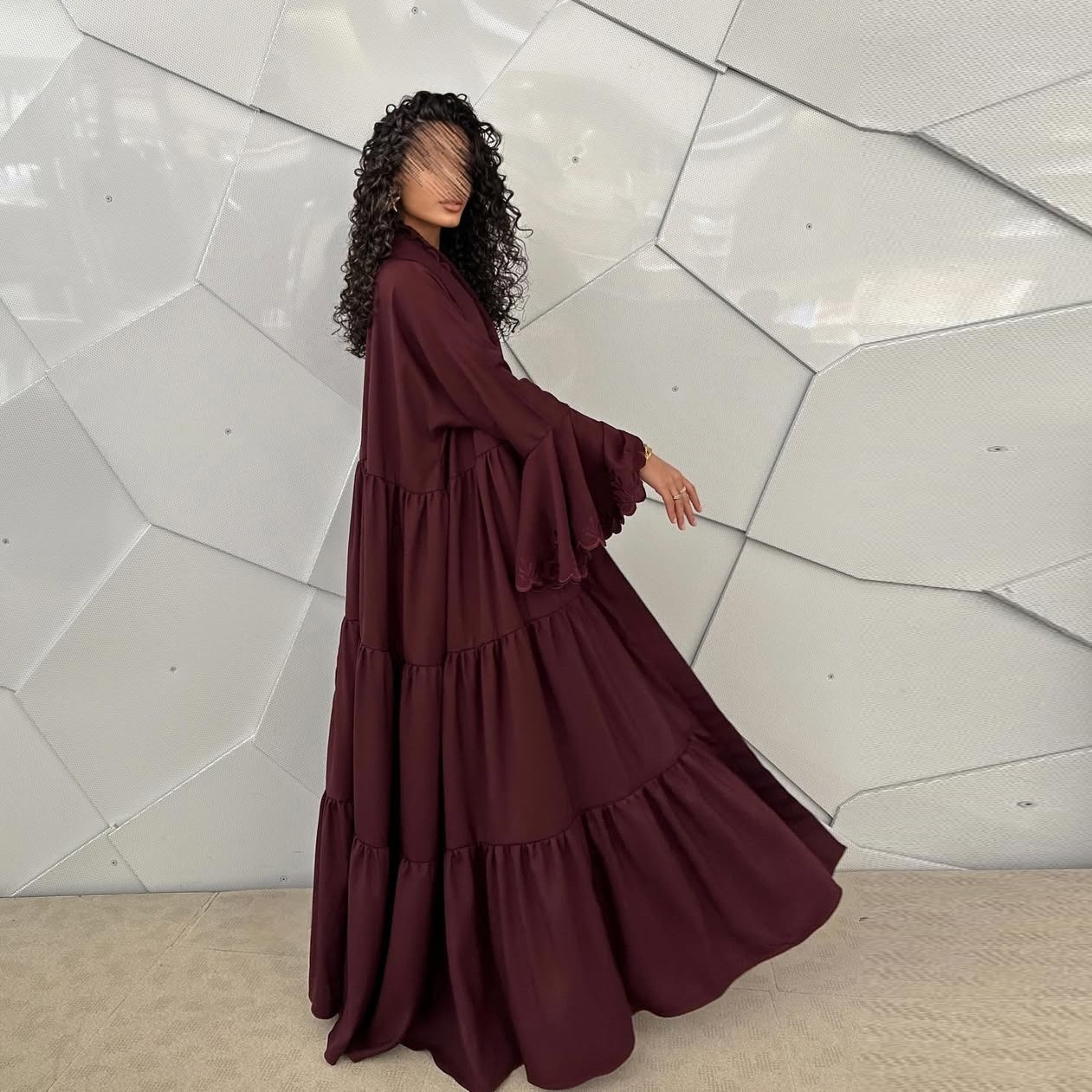 Vestido hijab muçulmano femini - Embroidery Kaftan avaliação e preço
