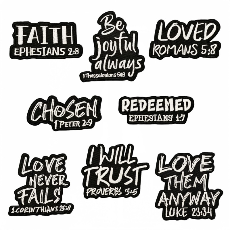 Letras em inglês fé amor preto - Embroidery On Black Shirt avaliação e preço