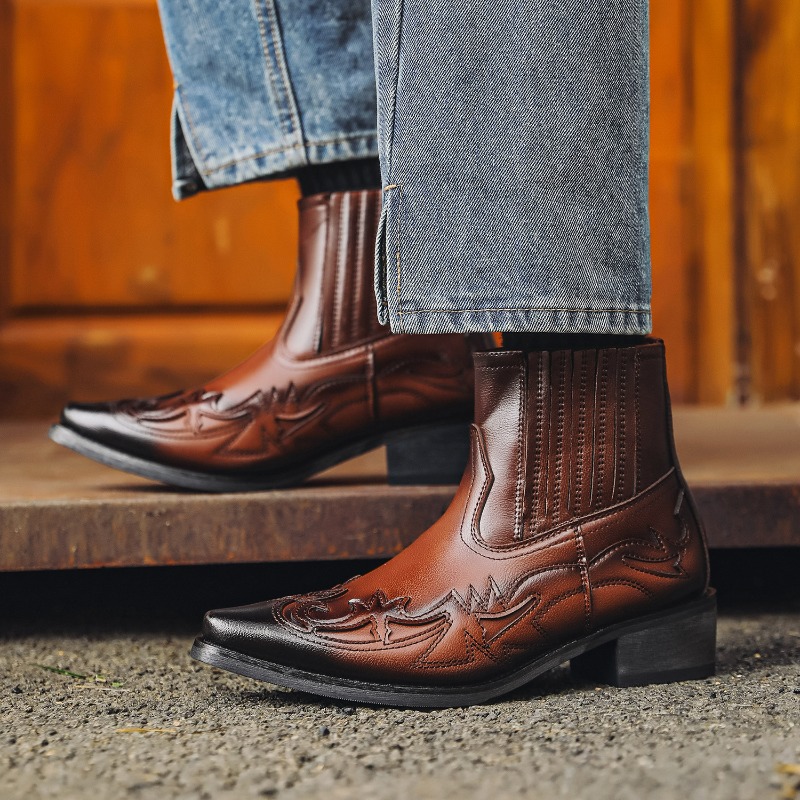 Botas de Cowboy Ocidentais Mas - Embroidery On Leather avaliação e preço