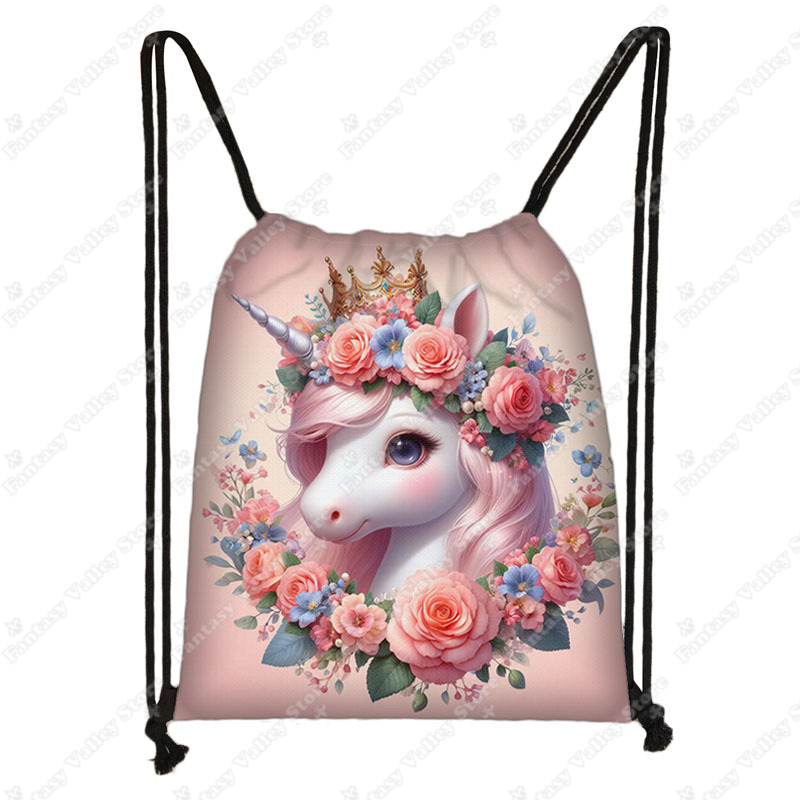 Unicorn Flower Print Drawstrin - Embroidery Unicorn avaliação e preço