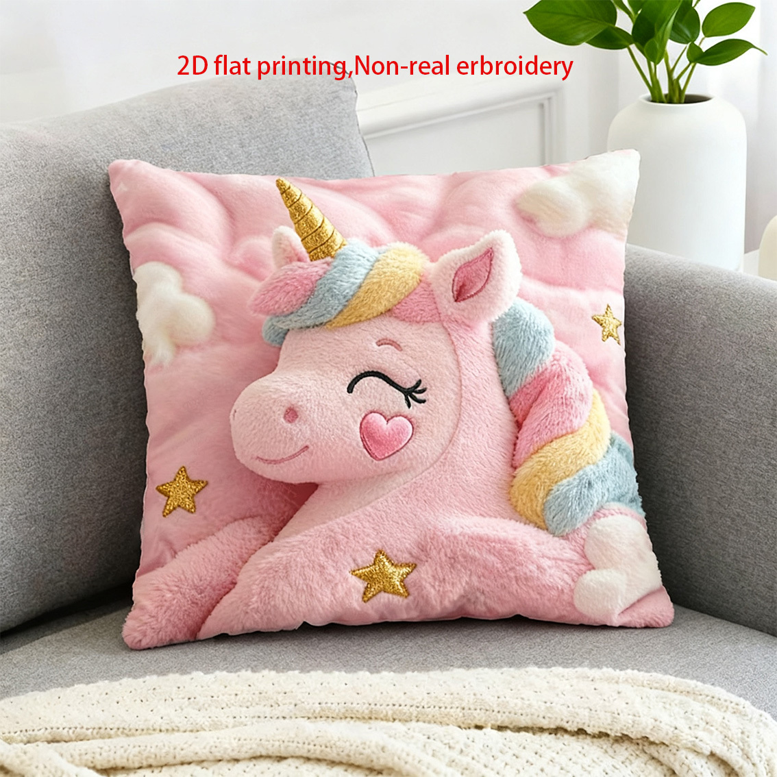 Capas de Almofada VIKAMA com B - Embroidery Unicorn avaliação e preço