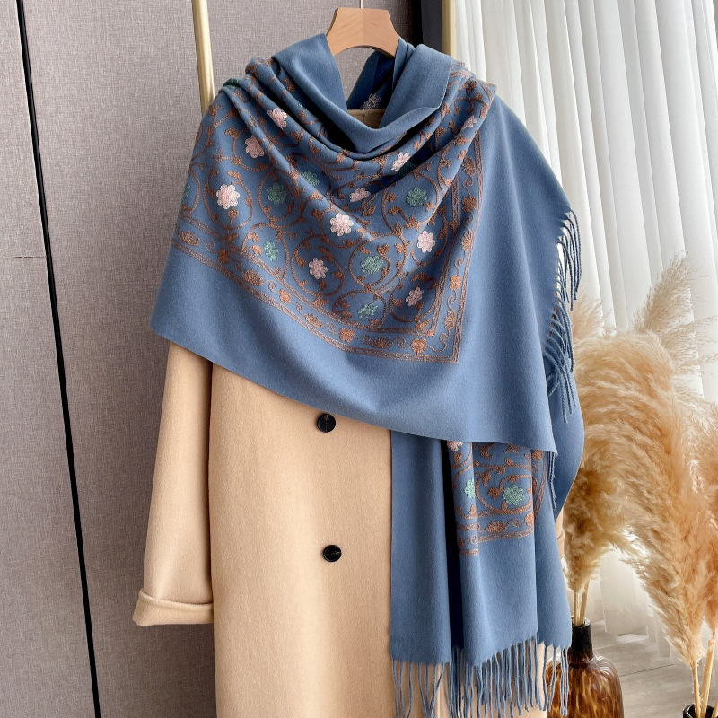 2025 novo bordado cachecol de  - Embroidery Pashmina avaliação e preço