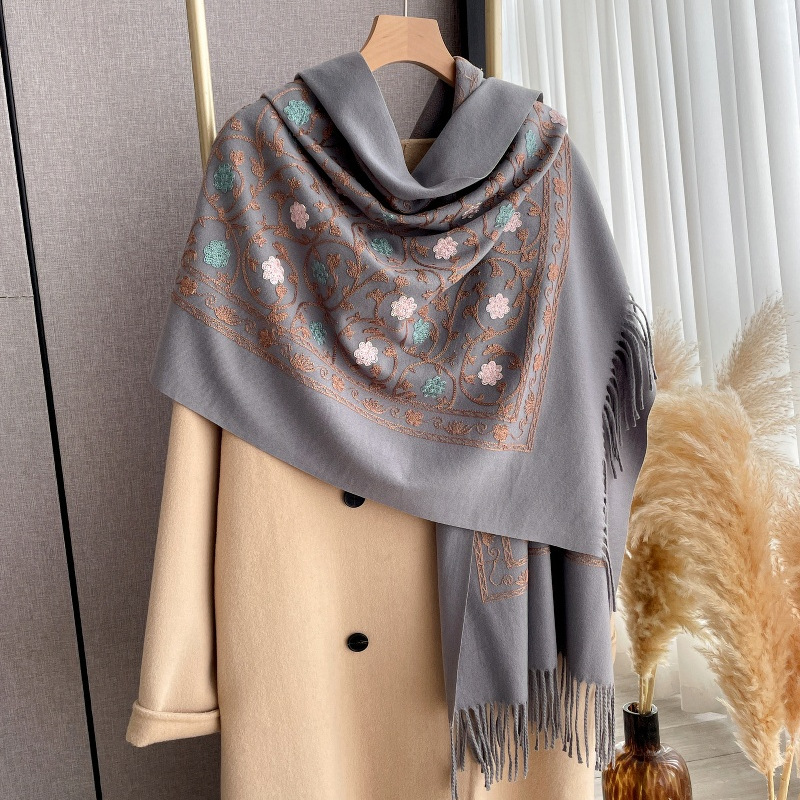 2025 novo bordado cachecol de  - Embroidery Pashmina avaliação e preço