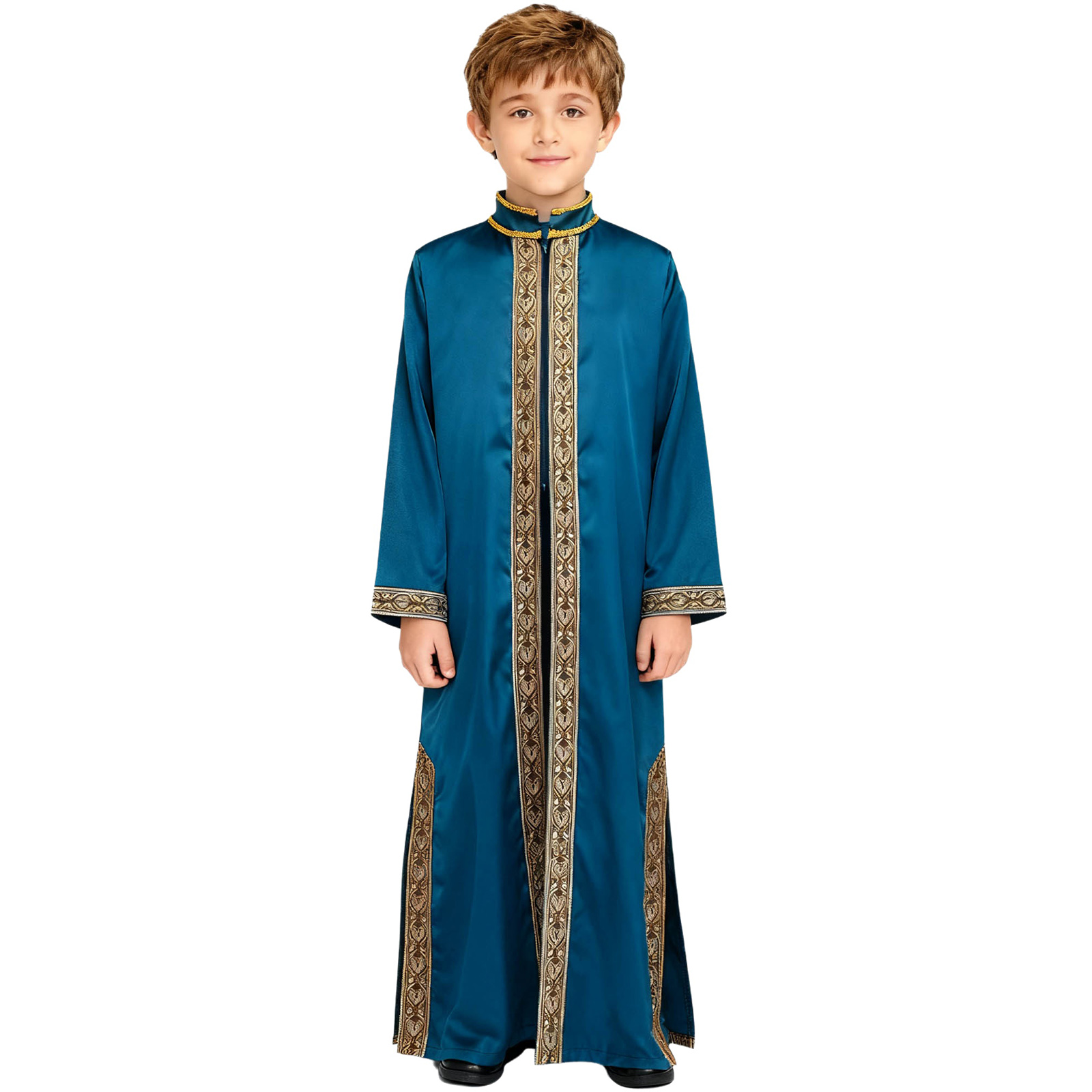 Meninos ouro bordado maxi muçu - Embroidery Kaftan avaliação e preço