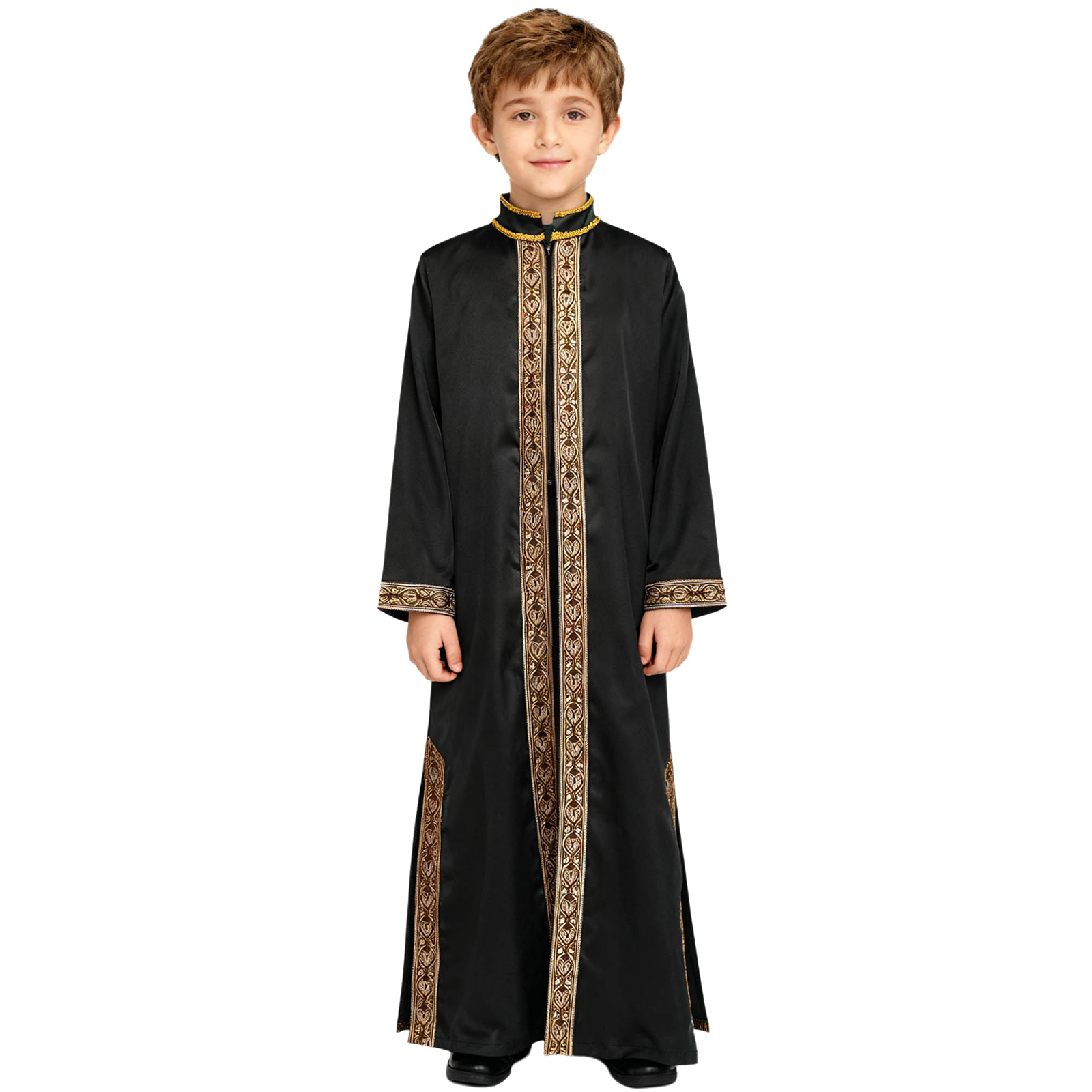 Meninos ouro bordado maxi muçu - Embroidery Kaftan avaliação e preço