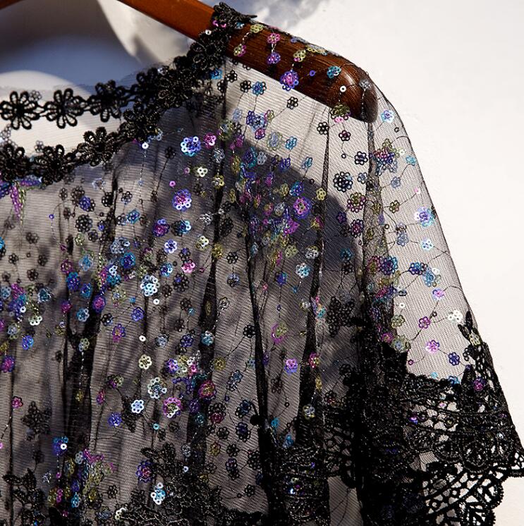 Transparente bordado feminino  - Embroidery Pashmina avaliação e preço