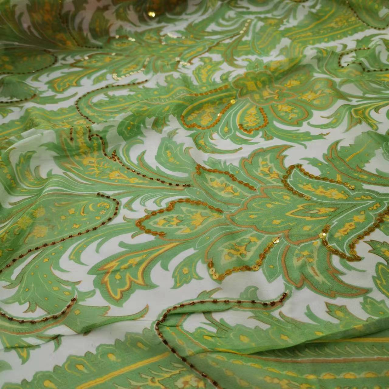 Tecido georgette de seda com l - Embroidery Pashmina avaliação e preço