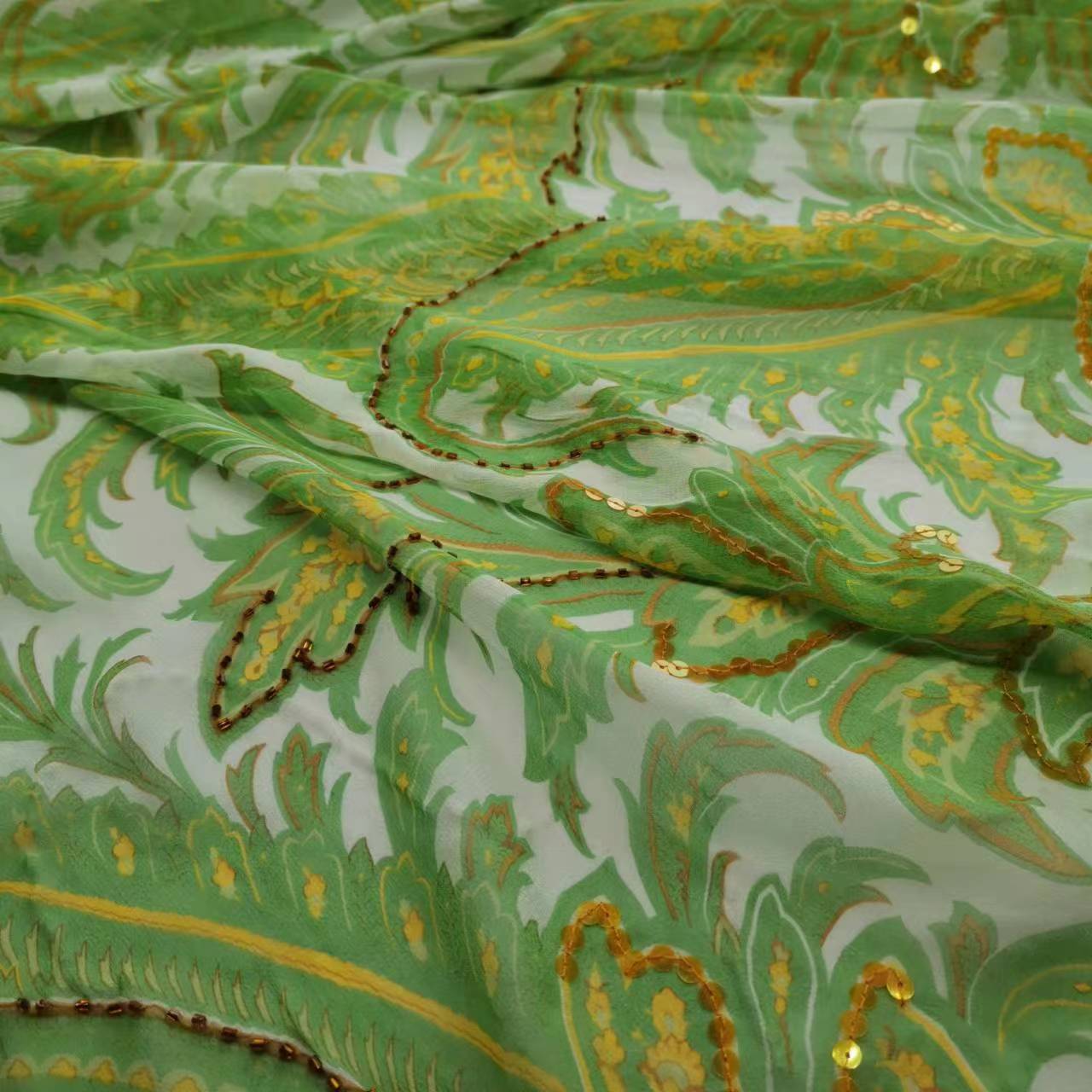 Tecido georgette de seda com l - Embroidery Pashmina avaliação e preço