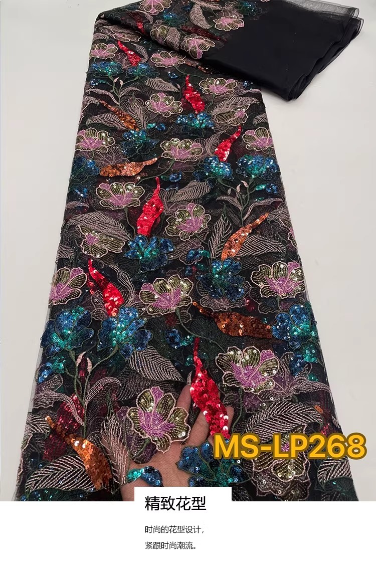 Tecido de luxo de 1 jarda com  - Embroidery Net Fabric avaliação e preço