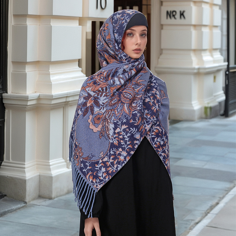 Luxo inverno pashmina cachecol - Embroidery Pashmina avaliação e preço