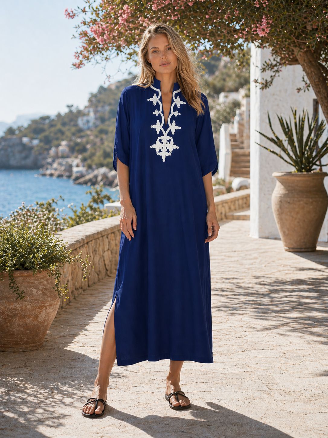 Vestidos Caftan para Mulheres  - Embroidery Kaftan avaliação e preço